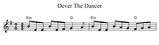 Dever The Dancer - staff notation