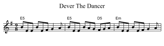 Dever The Dancer - staff notation