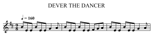 DEVER THE DANCER - staff notation