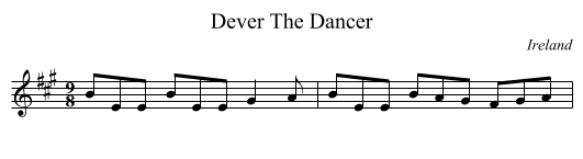 Dever The Dancer - staff notation