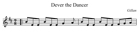 Dever the Dancer - staff notation