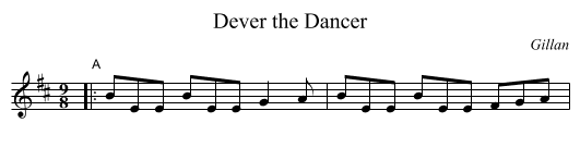 Dever the Dancer - staff notation