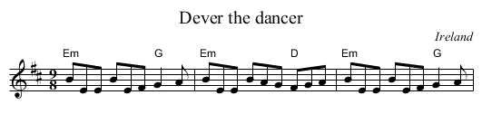 Dever the dancer - staff notation