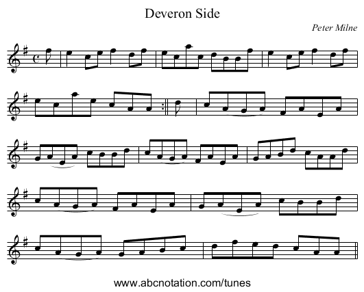Deveron Side - staff notation