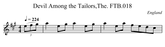 Devil Among the Tailors,The. FTB.018 - staff notation