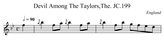 Devil Among The Taylors,The. JC.199 - staff notation