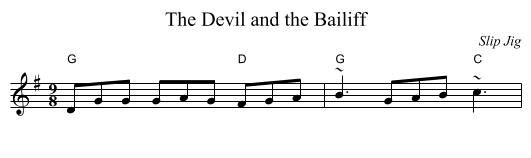 Devil and the Bailiff, The - staff notation
