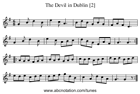 Devil in Dublin [2], The - staff notation
