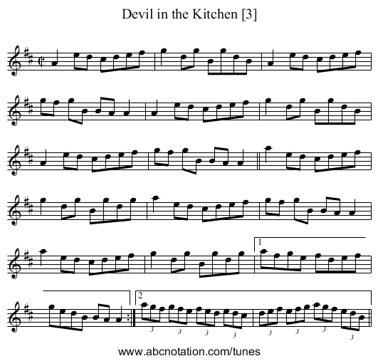Devil in the Kitchen [3] - staff notation