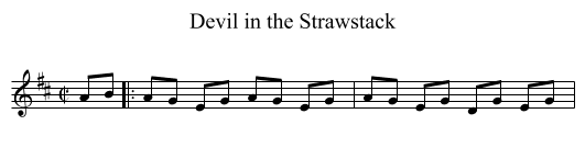 Devil in the Strawstack - staff notation
