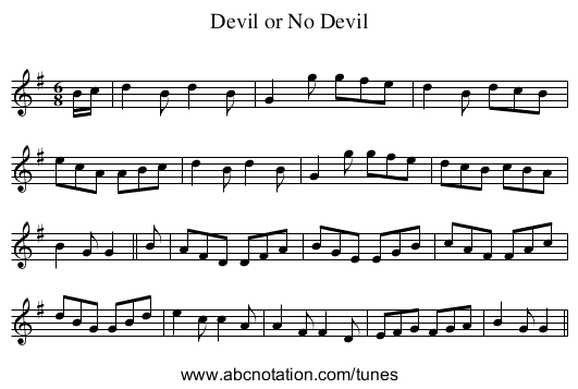 Devil or No Devil - staff notation