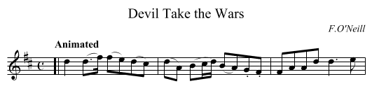 Devil Take the Wars - staff notation