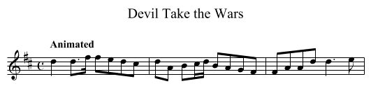Devil Take the Wars - staff notation