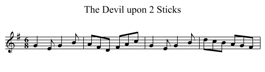 Devil upon 2 Sticks, The - staff notation