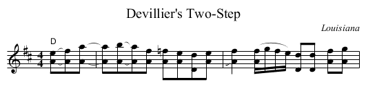 Devillier's Two-Step - staff notation
