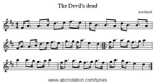 Devil's dead, The - staff notation