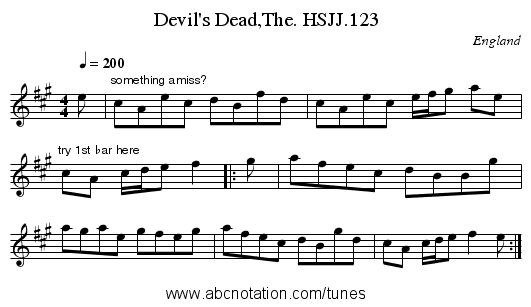 Devil's Dead,The. HSJJ.123 - staff notation