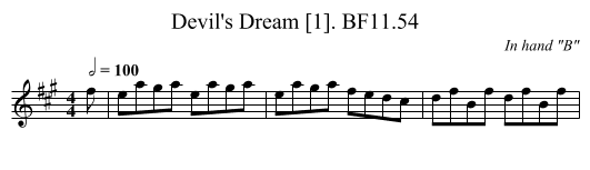 Devil's Dream [1]. BF11.54 - staff notation
