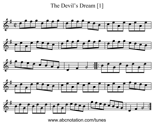Devil’s Dream [1], The - staff notation