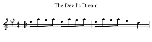 Devil's Dream, The  - staff notation