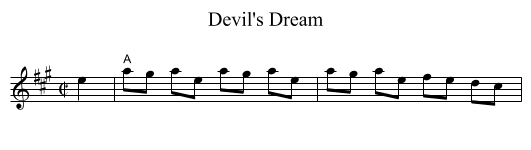Devil's Dream - staff notation