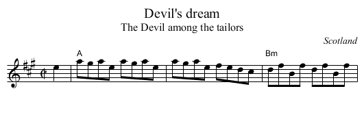 Devil's dream - staff notation