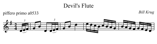 Devil's Flute - staff notation