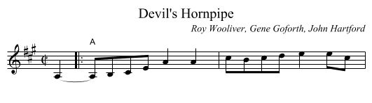 Devil's Hornpipe - staff notation