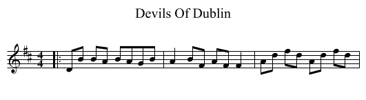 Devils Of Dublin - staff notation