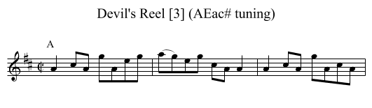 Devil's Reel [3] (AEac# tuning) - staff notation