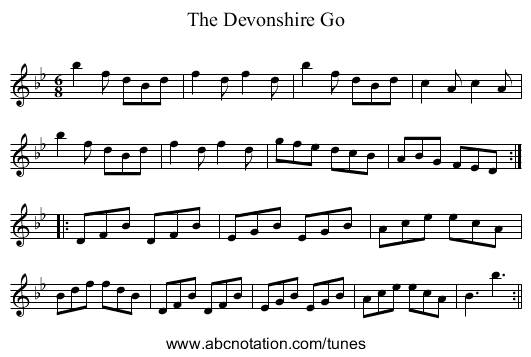 Devonshire Go, The - staff notation