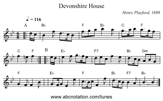Devonshire House - staff notation