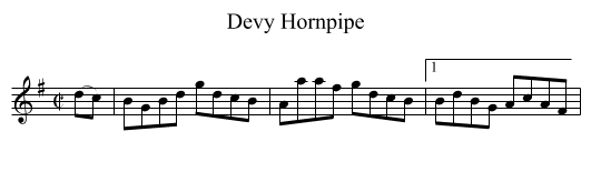 Devy Hornpipe - staff notation
