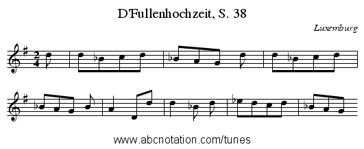 D'Fullenhochzeit, S. 38 - staff notation