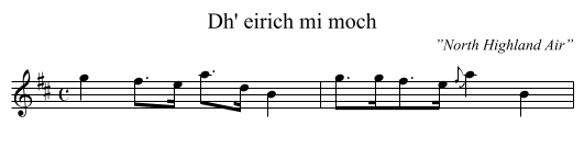 Dh' eirich mi moch - staff notation
