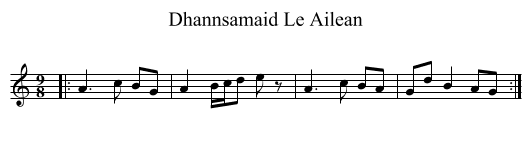 Dhannsamaid Le Ailean - staff notation