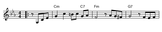 Di Goldene khasene - staff notation