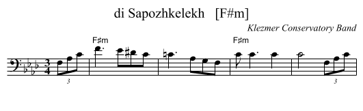 di Sapozhkelekh   [F#m] - staff notation