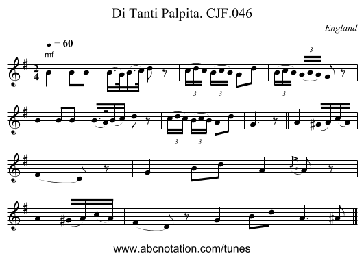 Di Tanti Palpita. CJF.046 - staff notation
