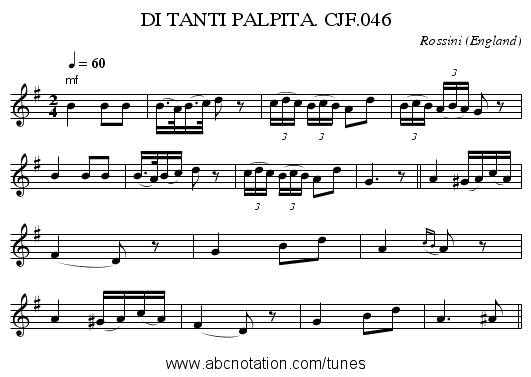 DI TANTI PALPITA. CJF.046 - staff notation