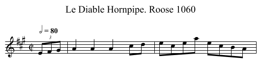 Diable Hornpipe. Roose 1060, Le - staff notation
