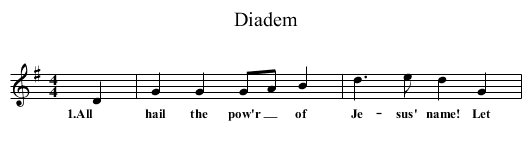Diadem - staff notation