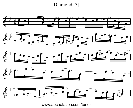 Diamond [3] - staff notation