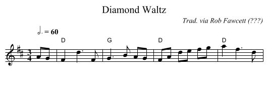 Diamond Waltz - staff notation