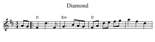 Diamond - staff notation