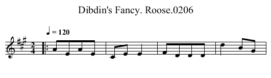 Dibdin's Fancy. Roose.0206 - staff notation