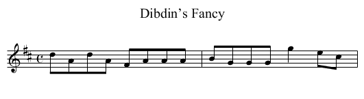 Dibdin’s Fancy - staff notation