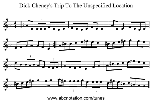 Dick Cheney's Trip To The Unspecified Location - staff notation