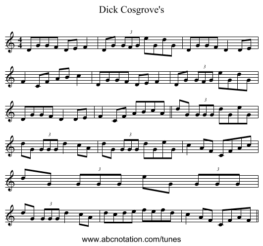 Dick Cosgrove's - staff notation