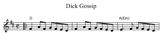 Dick Gossip - staff notation